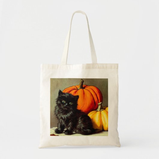  Halloween zwarte kat en pompoenen Tote Bag (Voorkant)