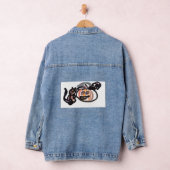 Halloween zwarte kat en raaf denim jacket (Hangar)