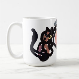 Halloween zwarte kat en raaf koffiemok