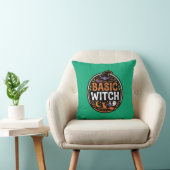 Halloween: zwarte kat en spook – Basic Heks. Kussen (Stoel)
