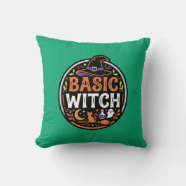 Halloween: zwarte kat en spook – Basic Heks. Kussen