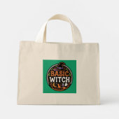 Halloween: zwarte kat en spook – Basic Heks. Mini Tote Bag (Achterkant)