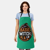 Halloween: zwarte kat en spook – Basic Heks. Schort (Gedragen)