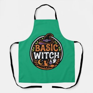 Halloween: zwarte kat en spook – Basic Heks. Schort