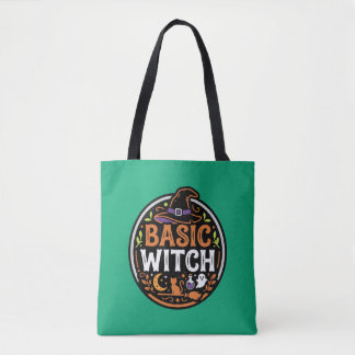 Halloween: zwarte kat en spook – Basic Heks. Tote Bag