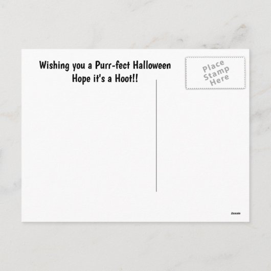 Halloween zwarte kat en uilen Schattige Feestdagenkaart (Achterkant)