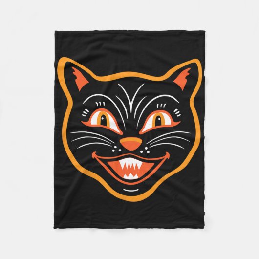 Halloween  zwarte kat fleece deken (Voorkant)
