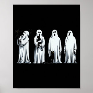 Halloween Zwarte Kat Geest Griezelseizoen Kat Vrou Poster