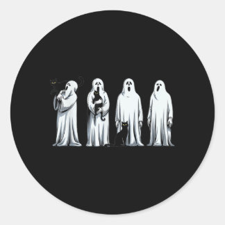 Halloween Zwarte Kat Geest Griezelseizoen Kat Vrou Ronde Sticker