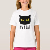 Halloween zwarte kat gele ogen Ik ben een kat T-shirt (Voorkant)