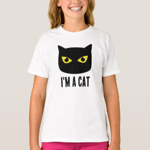 Halloween zwarte kat gele ogen Ik ben een kat T-shirt