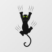 Halloween Zwarte Kat Glijdend Langs Glas Raamsticker (Vel)