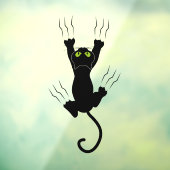 Halloween Zwarte Kat Glijdend Langs Glas Raamsticker (Vel 3)
