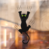 Halloween Zwarte Kat Glijdend Langs Glas Raamsticker (Vel 2)