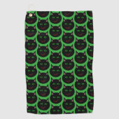 Halloween Zwarte Kat Golf Handdoek (Voorkant)