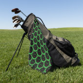 Halloween Zwarte Kat Golf Handdoek (Groen)