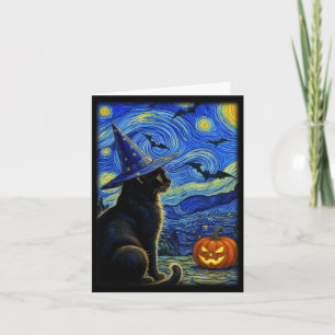 Halloween Zwarte Kat Grappige Kattenliefhebber Voo Kaart