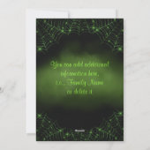 Halloween Zwarte Kat Groene Webben Feestdagenkaart (Achterkant)