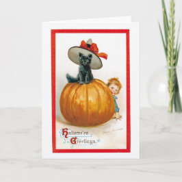  Halloween Zwarte Kat Groet Kaart