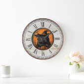 Halloween zwarte kat grote klok (Huis)