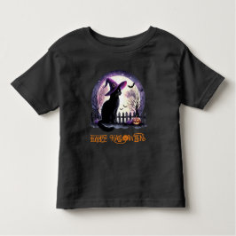 Halloween zwarte kat heks en vleermuizen kinder shirts