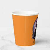 Halloween zwarte kat heks en vleermuizen papieren bekers (Rechts)