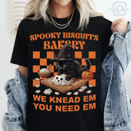 Halloween Zwarte Kat Heks Geest Koekjes Bakken T-shirt