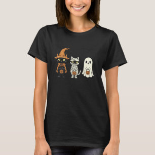 Halloween Zwarte Kat Heks Geest Pompoen Vrouwen Ma T-shirt