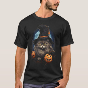 Halloween Zwarte Kat Heks Kostuum Griezelig Kitten T-shirt