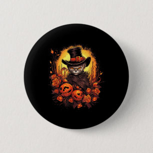 Halloween Zwarte Kat Heks Mannen Vrouwen Ronde Button 5,7 Cm