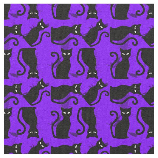 halloween zwarte kat heks paars stof (Close Up)