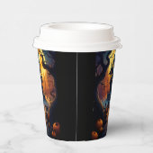 Halloween/Zwarte Kat/Heks/Tovenaar Crooked House Papieren Bekers (Rechts)