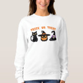 Halloween zwarte kat heks Trick or treat ontwerp Trui (Voorkant)