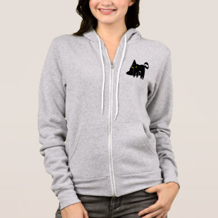 Halloween Zwarte Kat Heksenhoed Griezelen Hoodie