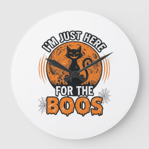Halloween Zwarte Kat Hier Voor De Boos Vintage T-S Grote Klok