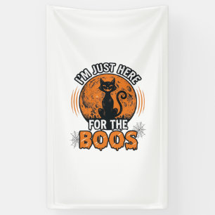 Halloween Zwarte Kat Hier Voor De Boos Vintage T-S Spandoek
