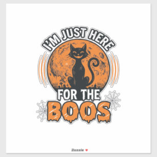 Halloween Zwarte Kat Hier Voor De Boos Vintage T-S Sticker