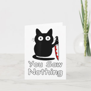 Halloween zwarte kat je zag niets kaart