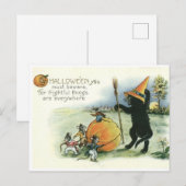 Halloween Zwarte Kat Kitten Muizen Muis Ansichtkaa Briefkaart (Voorkant / Achterkant)