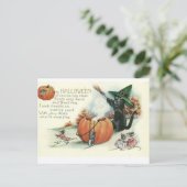 Halloween Zwarte Kat Kitten Muizen Muis Postkaart (Staand voorkant)