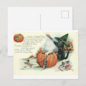 Halloween Zwarte Kat Kitten Muizen Muis Postkaart (Voorkant / Achterkant)