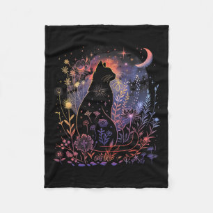 Halloween Zwarte Kat Kostuum Mystieke Kat Liefhebb Fleece Deken