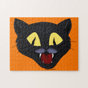 Halloween Zwarte Kat Legpuzzel