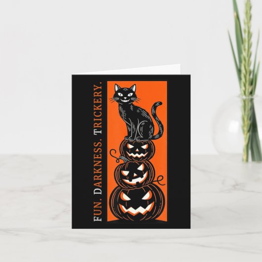 Halloween Zwarte Kat _ Leuke Duisternis Streken - Kaart (Voorkant)