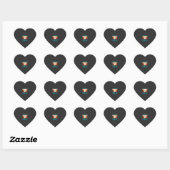 Halloween Zwarte Kat Maan Kerkhof Retro Vector Af Hart Sticker (Vel)