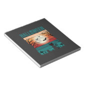 Halloween Zwarte Kat Maan Kerkhof Retro Vector Af Notitieblok (Schuin)