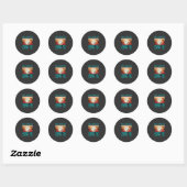 Halloween Zwarte Kat Maan Kerkhof Retro Vector Af Ronde Sticker (Vel)