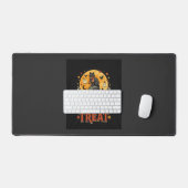 Halloween Zwarte Kat Maan Magie Bureaumat (Keyboard & Muis)