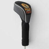 Halloween Zwarte Kat Maan Magie Golfheadcover (Schuin)
