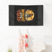 Halloween Zwarte Kat Maan Magie Spandoek (Insitu)